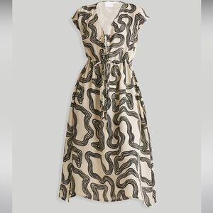 MADEWELL Reistor® Deep V-neck. Gathered Dress- NWT